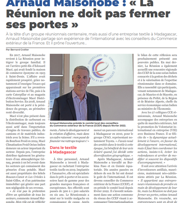 📢 Prise de parole rare de notre Président dans le dernier numéro de L’Eco Austral